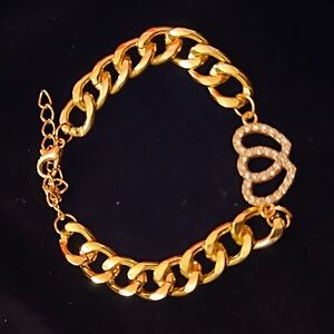 Rhinestone Heart Bracelet